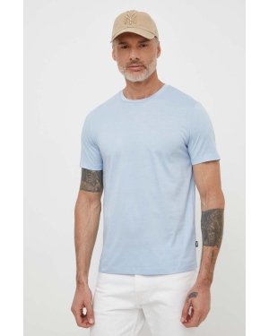 BOSS t-shirt bawełniany męski kolor niebieski gładki 50468395