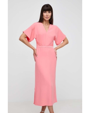 BOSS sukienka kolor różowy maxi oversize 50512822