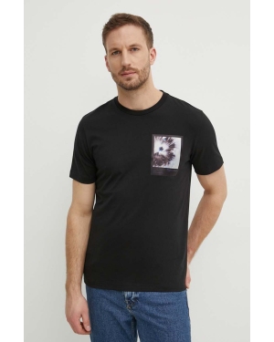 Calvin Klein t-shirt bawełniany męski kolor czarny z nadrukiem K10K112492