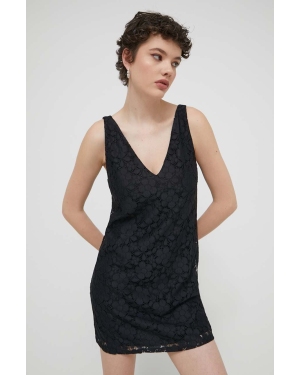 Desigual sukienka LACE kolor czarny mini prosta 24SWVW48