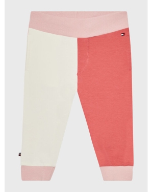 Tommy Hilfiger Spodnie dresowe Logo Colorblock KN0KN01516 Różowy Regular Fit