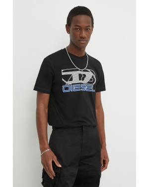Diesel t-shirt bawełniany T-DIEGOR-K74 męski kolor czarny z nadrukiem A12502.0GRAI