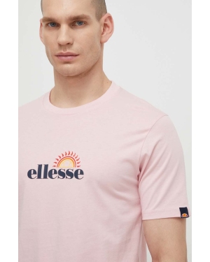 Ellesse t-shirt bawełniany Trea T-Shirt męski kolor różowy z nadrukiem SHV20126