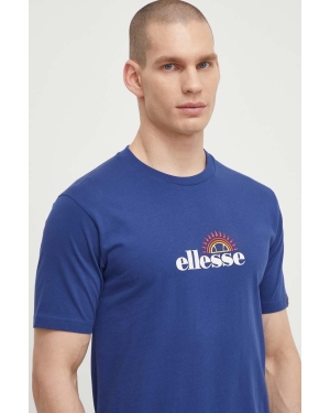 Ellesse t-shirt bawełniany Trea T-Shirt męski kolor granatowy z nadrukiem SHV20126