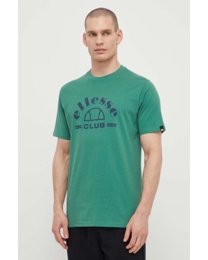 Ellesse t-shirt bawełniany Club T-Shirt męski kolor zielony z nadrukiem SHV20259