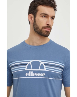 Ellesse t-shirt bawełniany Lentamente T-Shirt męski kolor niebieski z nadrukiem SHV11918