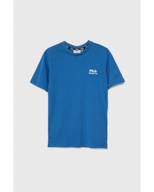 Fila t-shirt bawełniany dziecięcy LEGAU kolor niebieski z nadrukiem