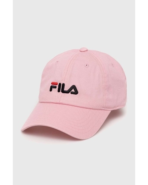 Fila czapka z daszkiem bawełniana Bangil kolor różowy z aplikacją FCU0070