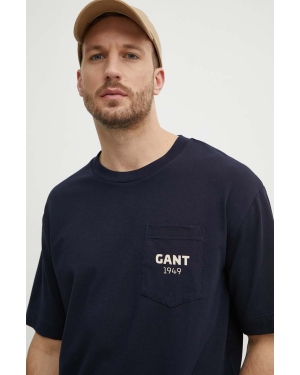 Gant t-shirt męski kolor granatowy z nadrukiem