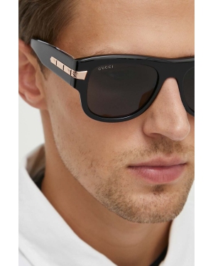 Gucci okulary przeciwsłoneczne męskie kolor czarny GG1517S