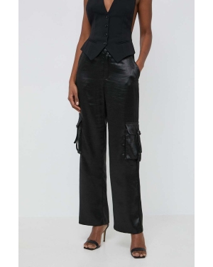 Guess spodnie JAMIE damskie kolor czarny proste high waist W4GB44 WECV2