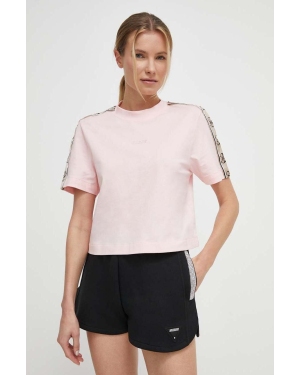 Guess t-shirt bawełniany BRITNEY kolor różowy V3RI08 I3Z14