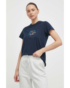 Helly Hansen t-shirt bawełniany damski kolor granatowy