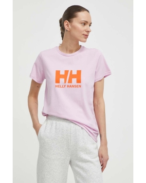 Helly Hansen t-shirt bawełniany damski kolor różowy