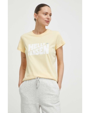 Helly Hansen t-shirt bawełniany damski kolor żółty