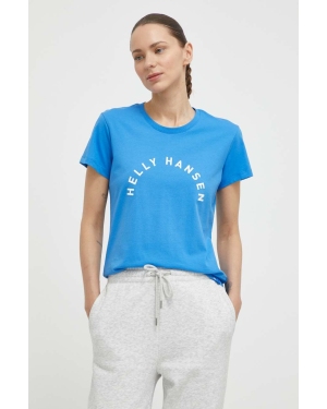 Helly Hansen t-shirt bawełniany damski kolor niebieski
