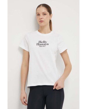 Helly Hansen t-shirt bawełniany damski kolor biały