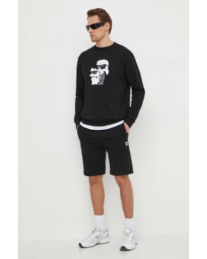 Karl Lagerfeld bluza bawełniana męska kolor czarny z nadrukiem 542941.705063