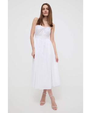 Karl Lagerfeld sukienka kolor biały midi rozkloszowana