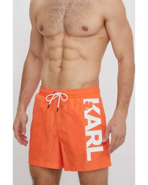 Karl Lagerfeld szorty kąpielowe kolor pomarańczowy