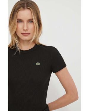 Lacoste t-shirt bawełniany kolor czarny
