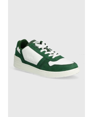 Lacoste sneakersy skórzane T-Clip Contrasted Leather kolor zielony 47SMA0070