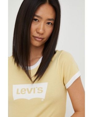 Levi's t-shirt bawełniany kolor beżowy