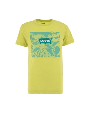 Levi's t-shirt bawełniany dziecięcy kolor zielony z nadrukiem