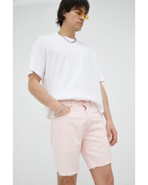 Levi's szorty jeansowe męskie kolor różowy