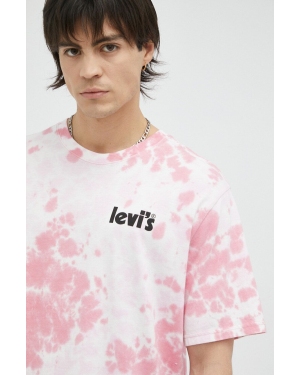 Levi's t-shirt bawełniany kolor różowy wzorzysty