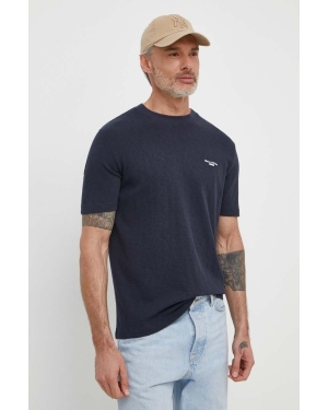 Marc O'Polo t-shirt bawełniany męski kolor granatowy gładki