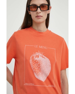 Marc O'Polo t-shirt bawełniany damski kolor pomarańczowy