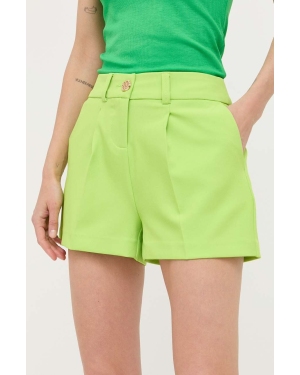 Morgan szorty damskie kolor zielony gładkie high waist