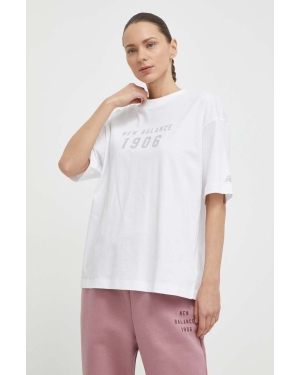 New Balance t-shirt bawełniany WT41519WT damski kolor biały WT41519WT