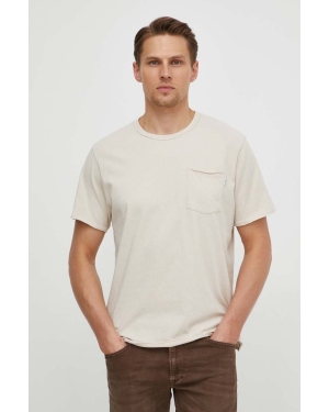 Pepe Jeans t-shirt bawełniany Single Carrinson męski kolor beżowy gładki