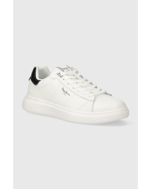 Pepe Jeans sneakersy skórzane EATON BASIC kolor biały PMS30981