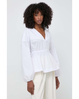 Pinko bluzka bawełniana damska kolor biały gładka 103733 A1XQ