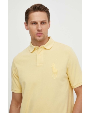 Polo Ralph Lauren polo bawełniane kolor żółty z aplikacją 710936508