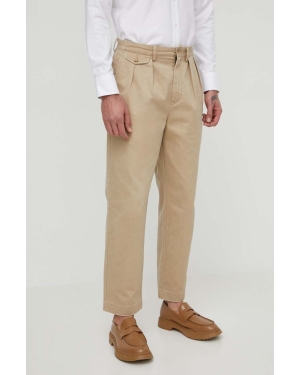 Polo Ralph Lauren spodnie bawełniane kolor beżowy w fasonie chinos 710850209