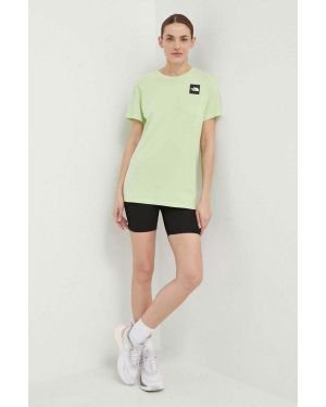 The North Face t-shirt bawełniany damski kolor zielony NF0A87NEO0F1