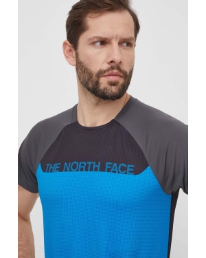 The North Face t-shirt sportowy Trail Jammer kolor niebieski wzorzysty NF0A87TYWIN1