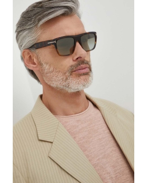 Tom Ford okulary przeciwsłoneczne męskie kolor brązowy FT1077_5555G