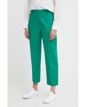 Tommy Hilfiger spodnie damskie kolor zielony proste high waist WW0WW40504