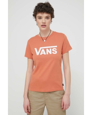 Vans t-shirt bawełniany damski kolor pomarańczowy
