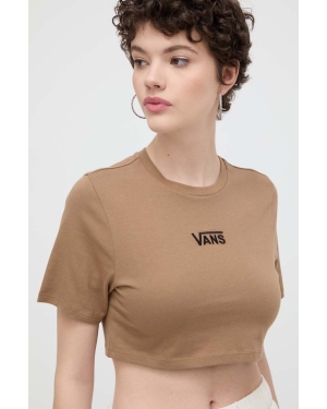 Vans t-shirt bawełniany damski kolor brązowy