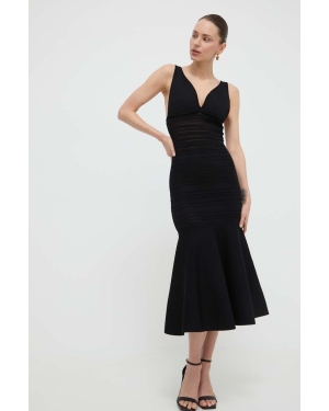 Victoria Beckham sukienka kolor czarny midi rozkloszowana 1224KDR005528A