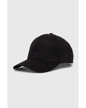 Volcom czapka z daszkiem bawełniana kolor czarny z aplikacją