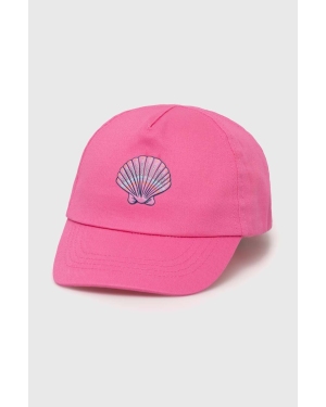 zippy czapka z daszkiem bawełniana dziecięca kolor różowy z nadrukiem