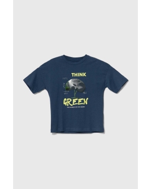 zippy t-shirt bawełniany dziecięcy kolor niebieski z aplikacją