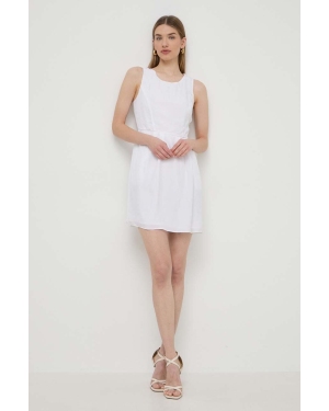 Armani Exchange sukienka kolor biały mini dopasowana 3DYA66 YN9RZ